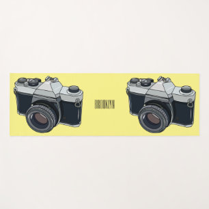 Film camera cartoon illustration yoga mat