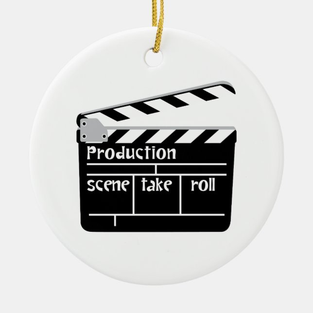 Film Clapper Ceramic Tree Decoration (Front)