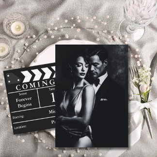 Film Clapperboard Elegant Wedding Save the Date Invitation