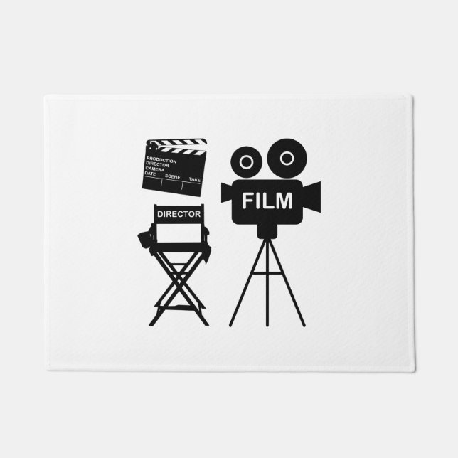 Film Crew Flap director Chair Gift for filmmaker Doormat (Front)