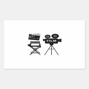 Film Crew Flap director Chair Gift for filmmaker Rectangular Sticker