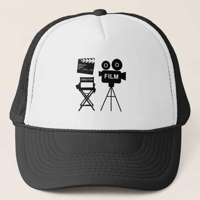 Film Crew Flap director Chair Gift for filmmaker Trucker Hat (Front)