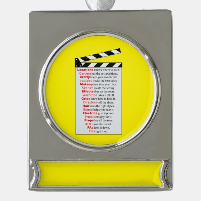 Film Crew Movies need  new idea? Silver Plated Banner Ornament (Front)