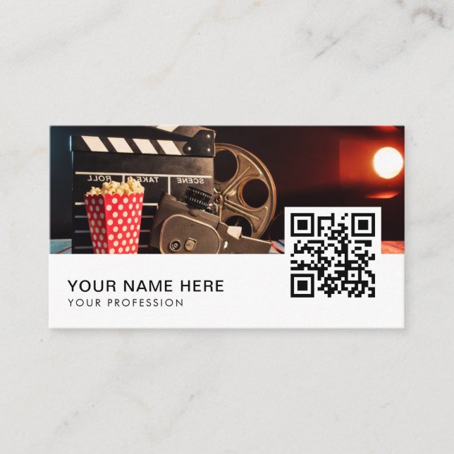 Film Director QR Code  Business Car Card (Front)