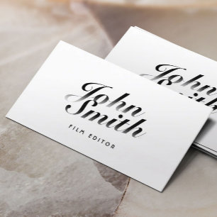Film Editor Classy Calligraphic Business Card