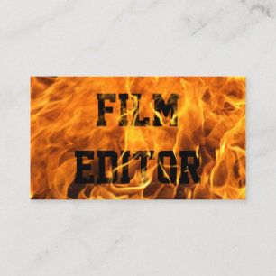 Film Editor Unique Burning Fire Bold Business Card