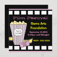 Film Festival Yellow and Pink Popcorn Film Strip