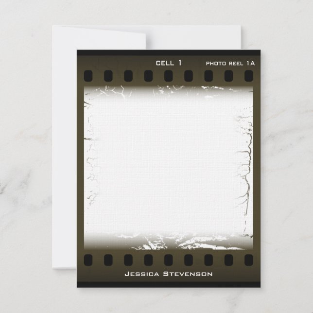 Film Flat Note Card (olive) (Front)