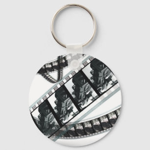 film frames of a black and white reel key ring