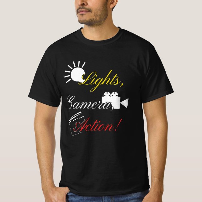 Film Light Camera Action T-Shirt (Front)