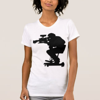 Film Makers Silhouette white v neck womens tshirt