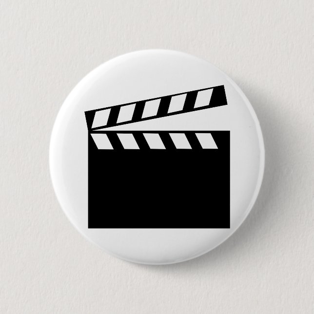 Film Movie Clapper 6 Cm Round Badge (Front)