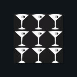 Film Noir Another Martini Stretched Canvas Print<br><div class="desc">This Film Noir Another Martini Stretched Canvas Print features a black background and the tiled image of a white silhouette of a martini glass. Inside each glass is a grey olive with a black pimento. This is a fun and sophisticated stretched canvas print for everyone who wishes they were a...</div>
