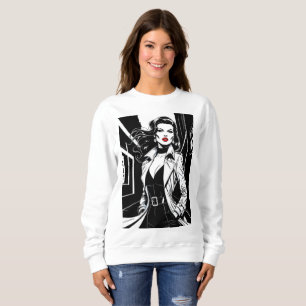 Film-Noir Femme Fatale T-Shirt – Bold Retro Style Sweatshirt