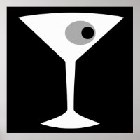 Film Noir Martini Glass Poster