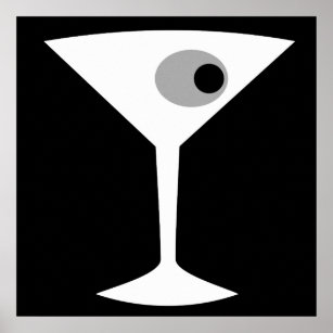 Film Noir Martini Glass Poster