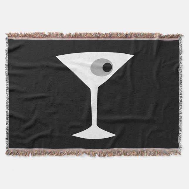 Film Noir Martini Glass Throw Blanket (Front)