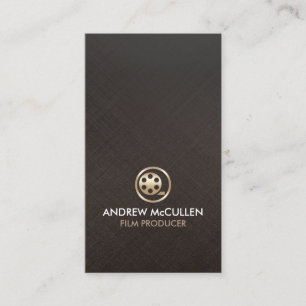 Film Producer Gold Film Reel icon Business Card
