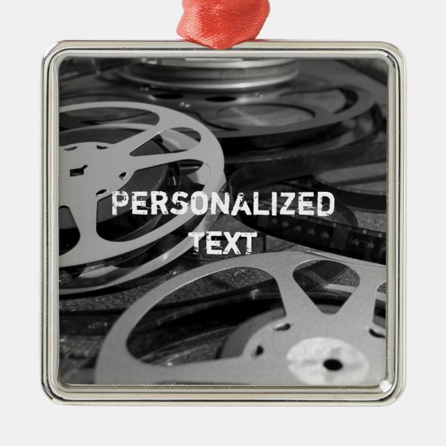 Film Reel / Movie Reel Custom Name Metal Tree Decoration (Front)