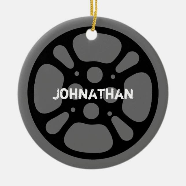Film Reel / Movie Reel Custom Name Ornament (Front)