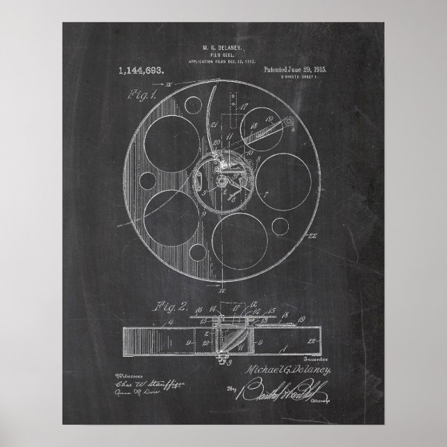 Film Reel Patent Poster (Front)