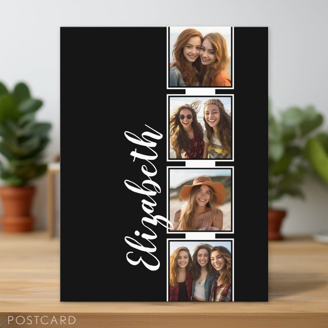 Film Strip Frame 4 Photo Collage Squares Postcard (Photo Postcard)
