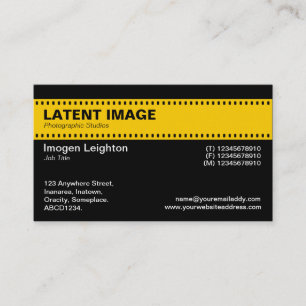 Film Strip Header - Amber and Black Business Card