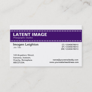 Film Strip Header - Deep Purple and White Business Card