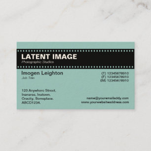 Film Strip Header - Lt Blue Green (Cream) Business Card