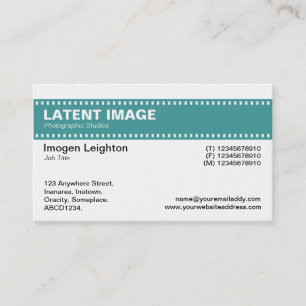 Film Strip Header - Ocean Green and White Business Card