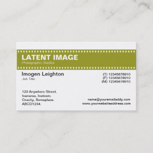 Film Strip Header - Olive Green and White Business Card
