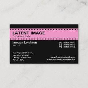 Film Strip Header - Pink with Black Business Card