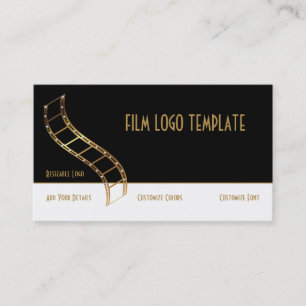 Film Strip Metallic Gold Film Business Card