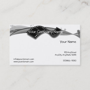 Film Strip on Black and White Ribbon Background Business Card