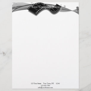 Film Strip on Black and White Ribbon Custom Letterhead