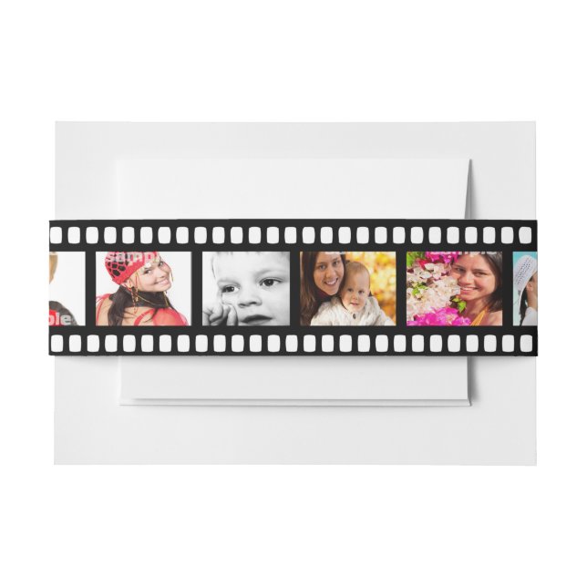 Film Strip Personalised DIY 9 Images Invitation Belly Band (Front Example)