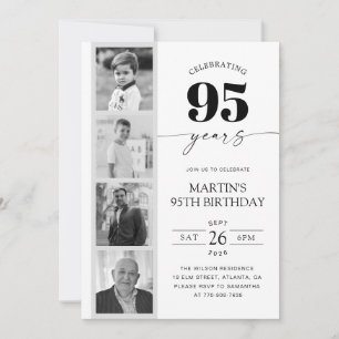 FIlm Strip Photo Minimalist 95th Birthday Invitation