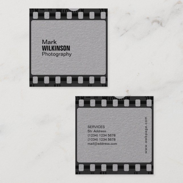 Film tape negative frame square business card (Front/Back)