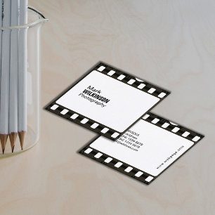 Film tape negative frame square business card
