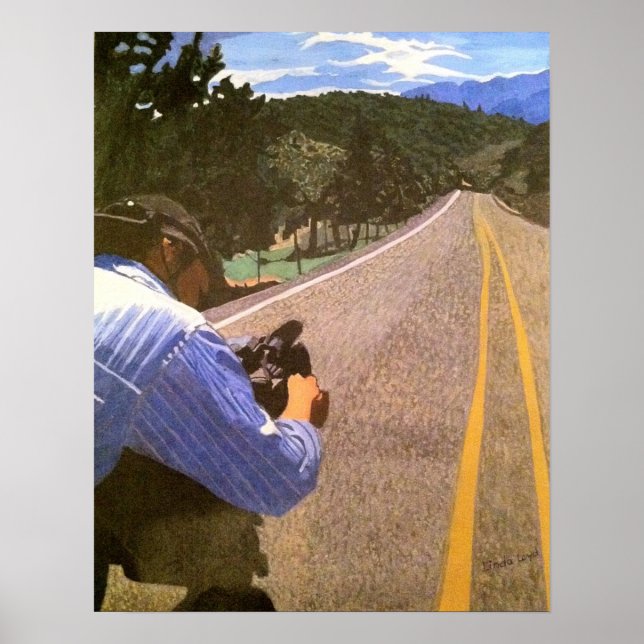 Filming a country road poster (Front)