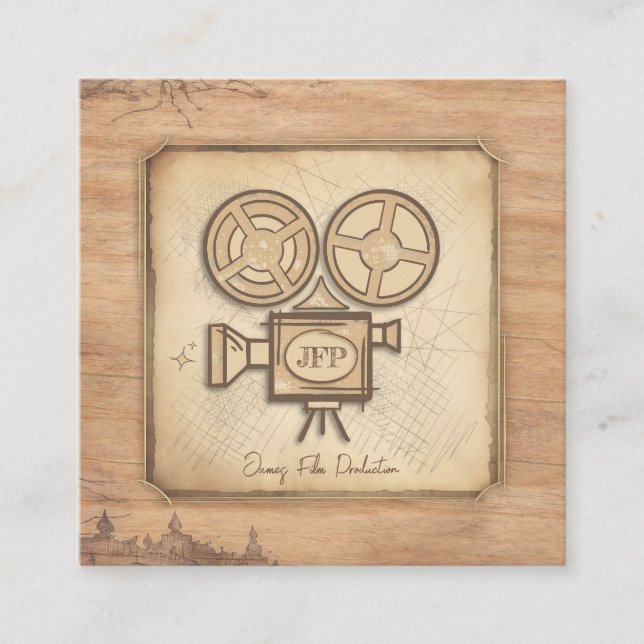 Filmmaker, actor, film director producer cameraman square business card (Front)