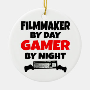 Filmmaker by Day Gamer by Night Ceramic Tree Decoration