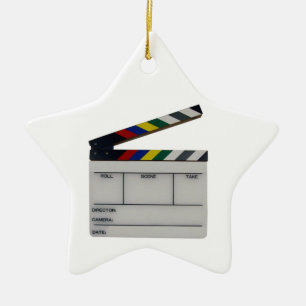 Filmmaker clapboard movie film slate ornament
