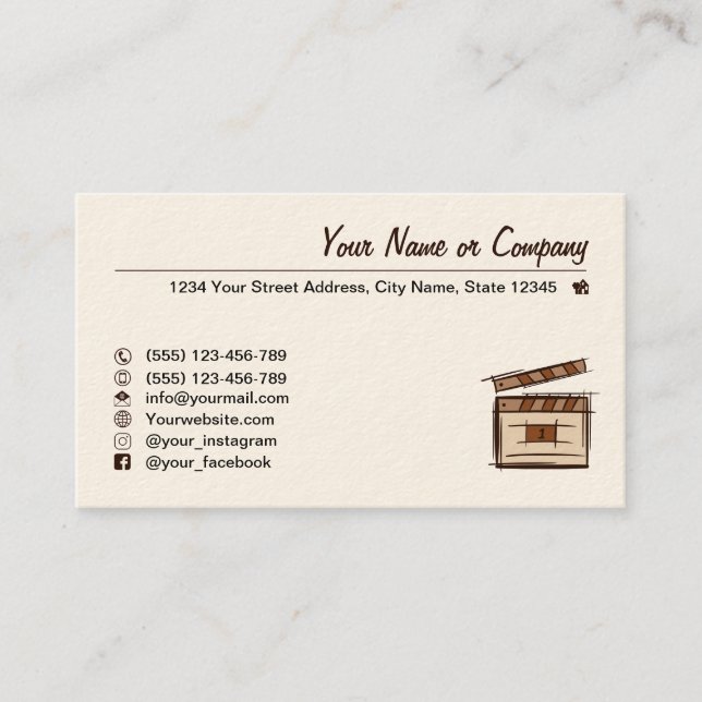 Filmmaker, film producer, director, actor. business card (Front)