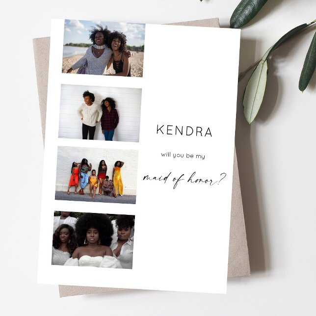 Filmstrip Be My Maid of Honor Multi Photo Invitation (Creator Uploaded)