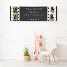 Filmstrip Four Photo Collage Graduation | Grey