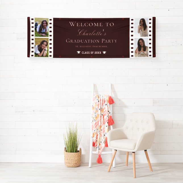 Filmstrip Four Photo Collage Graduation | Red Banner (Insitu)