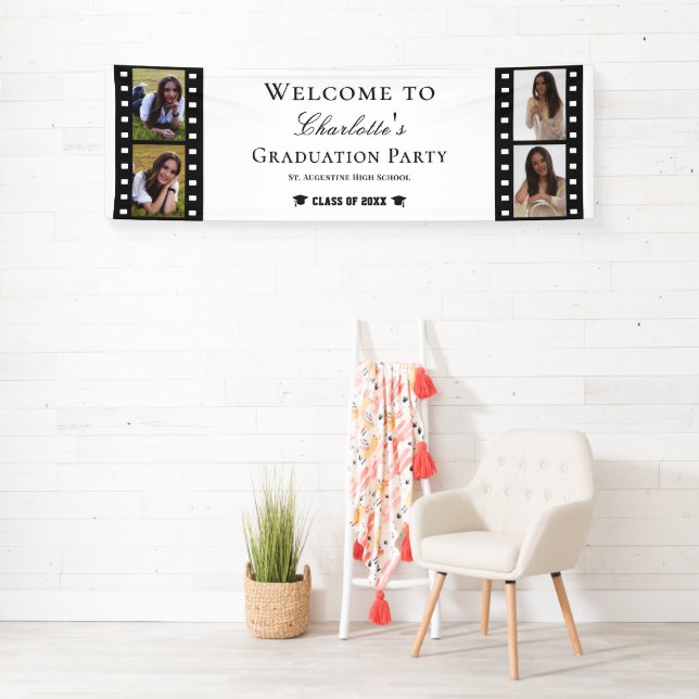 Filmstrip Four Photo Collage Graduation Welcome Banner (Insitu)