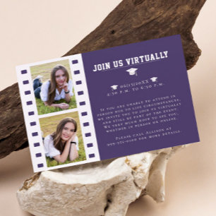 Filmstrip Photo Collage Graduation   Purple Enclosure Card