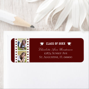 Filmstrip Photo Collage Graduation Red Address